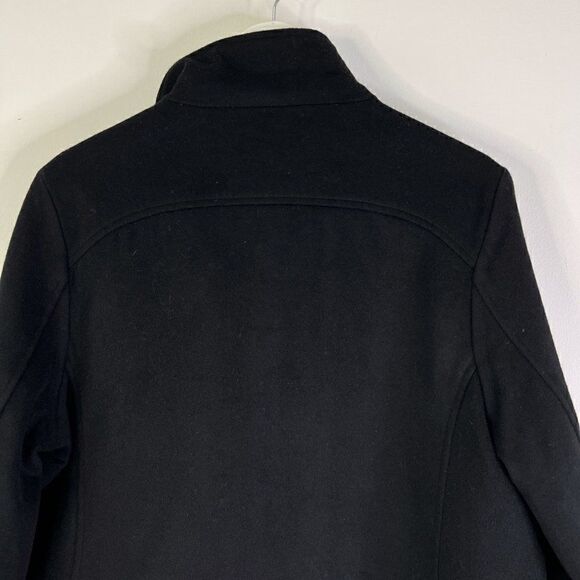 Pendleton Black Funnel Neck Full Zip Mid Length Wool Coat - Picture 8 of 11